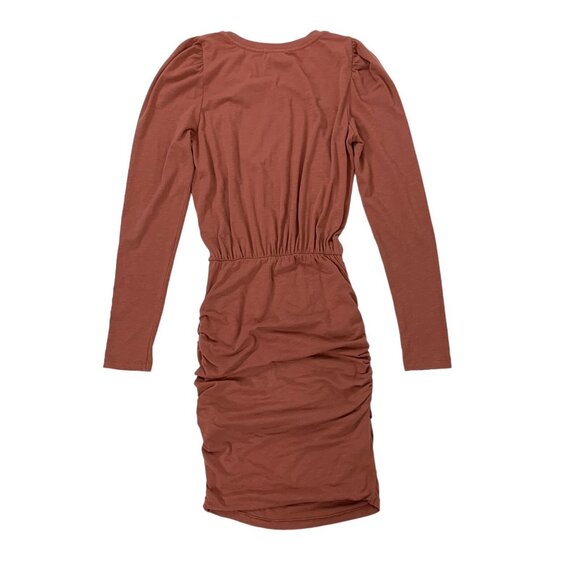 Sundry Dress Small Long Sleeve Ruched Stretch Bodycon Pink Casual - Picture 4 of 7